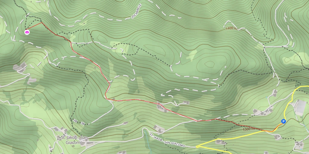 Map of the trail for Seeboden - Villnöß - Funes