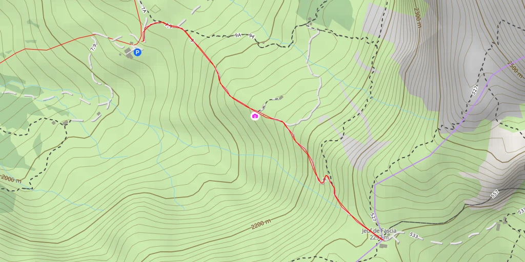 Map of the trail for Plattkofelhütte / Rifugio Sasso Piatto