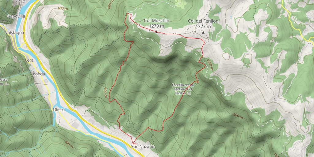 Map of the trail for Col Moschin