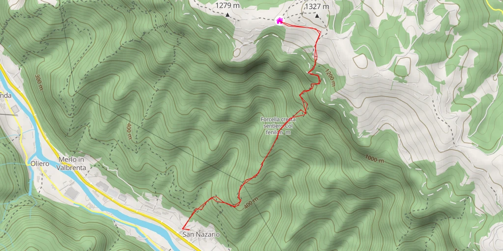 Map of the trail for Alpe Madre