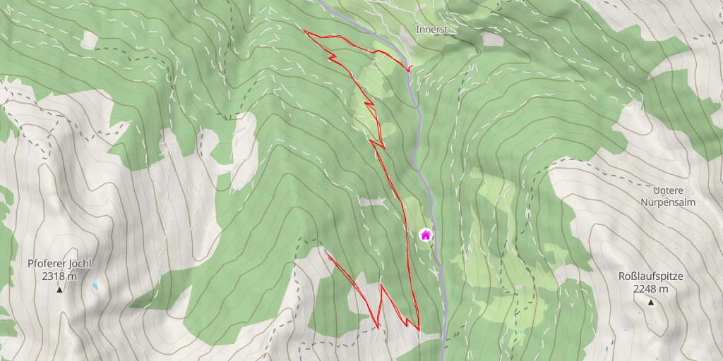 Map of the trail for Tagetlahnalm