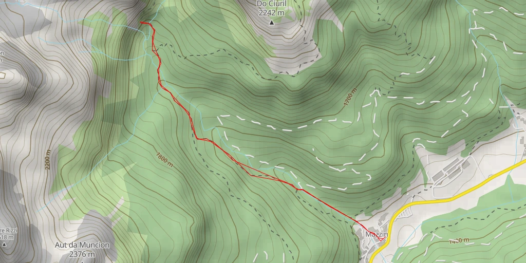 Map of the trail for Spina del Lago