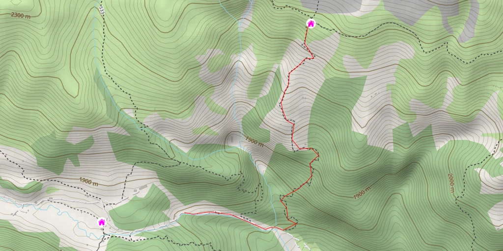 Map of the trail for Rifugio Sandro Pertini - Sentiero Forestale Toalet - Campitello di Fassa