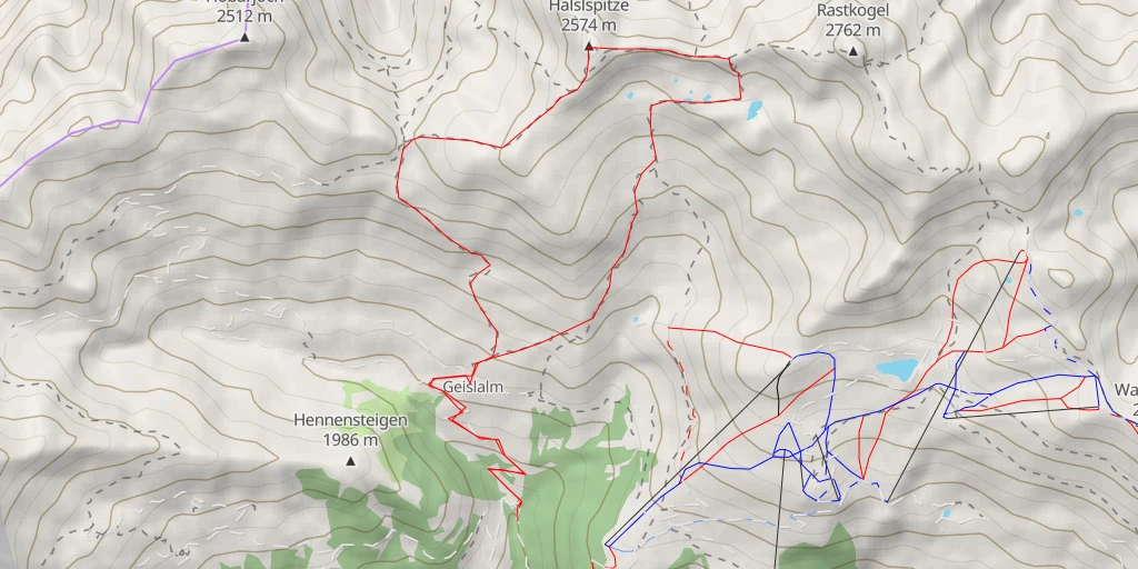 Map of the trail for Halslspitze