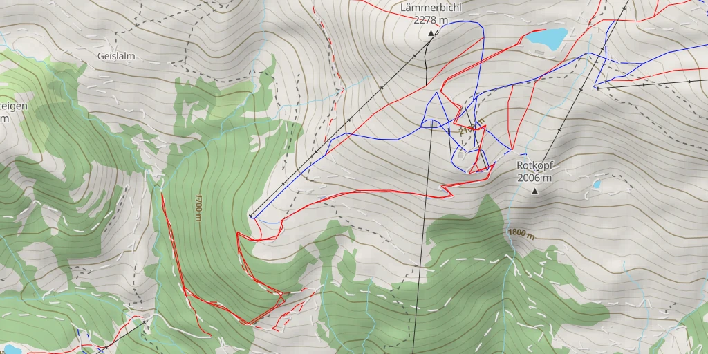 Map of the trail for Schneiteich Rastkogel