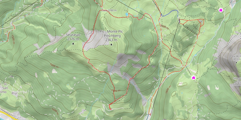 Map of the trail for Lech Sant