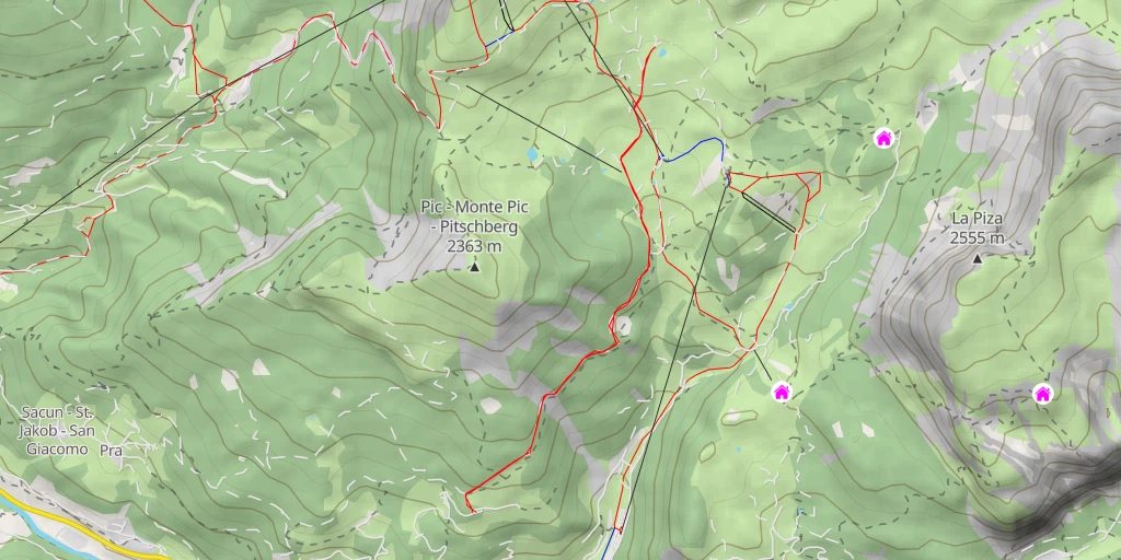 Map of the trail for Lech da Rijeda