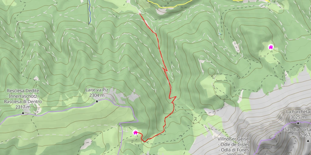 Map of the trail for Brogleshütte