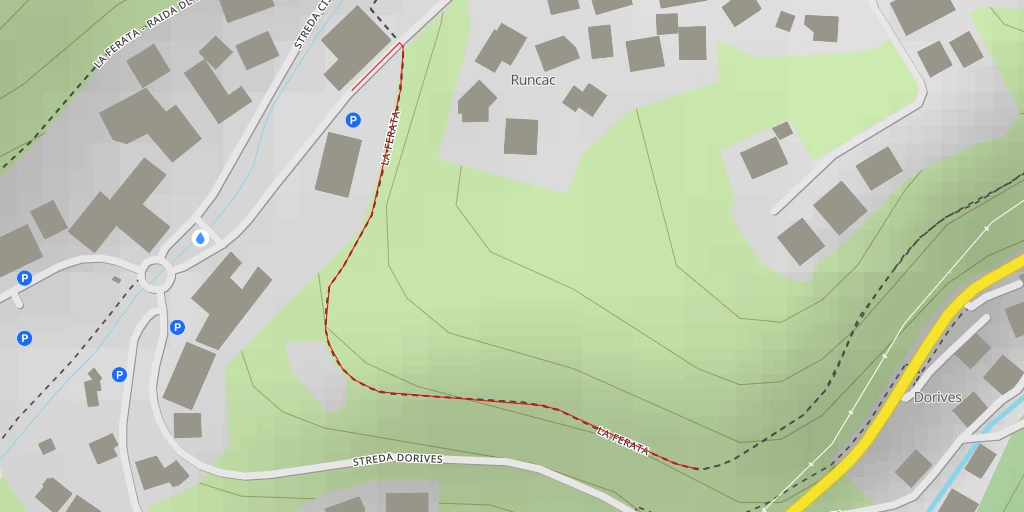 Map of the trail for Streda Dorives - Sëlva - Wolkenstein in Gröden - Selva di Val Gardena