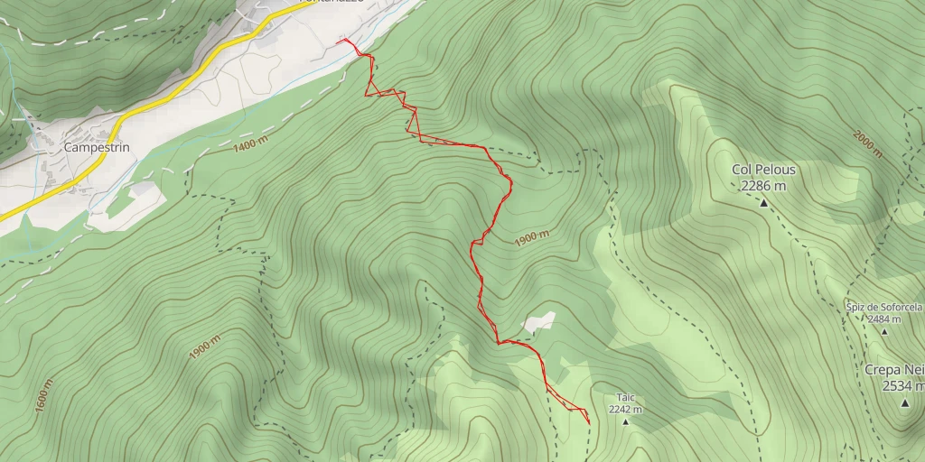 Carte de l'itinéraire :  Taic