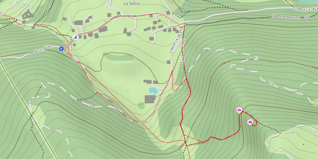 Map of the trail for Plan dal Crëp