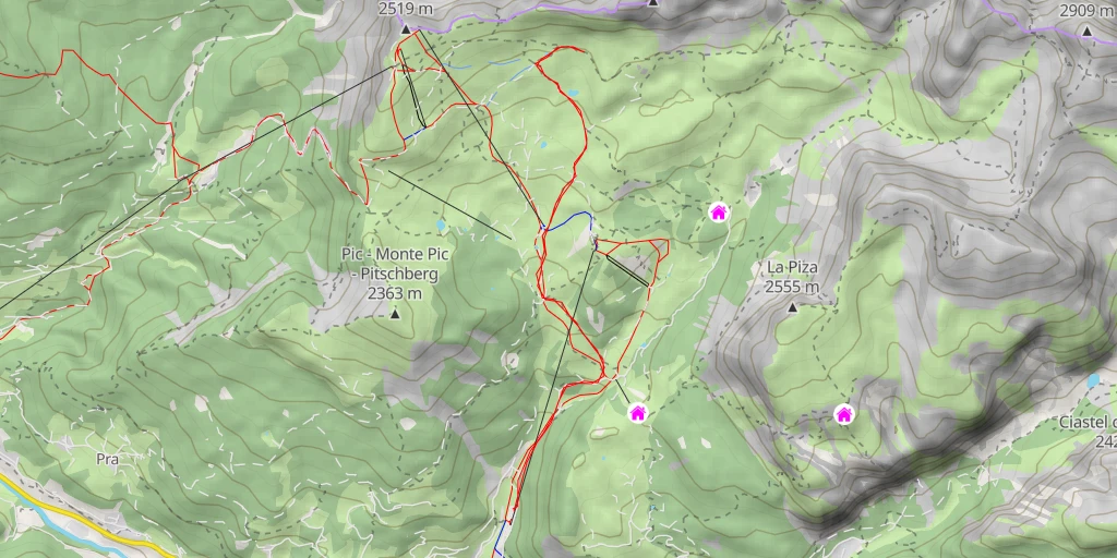 Map of the trail for Obere Fermeda - Ferméda di Sopra