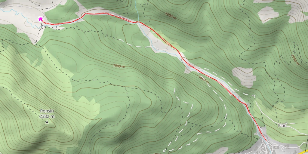 Map of the trail for Rifugio Micheluzzi