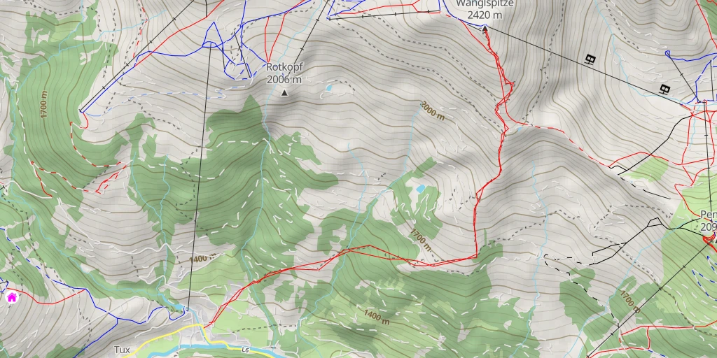 Map of the trail for Wanglspitze