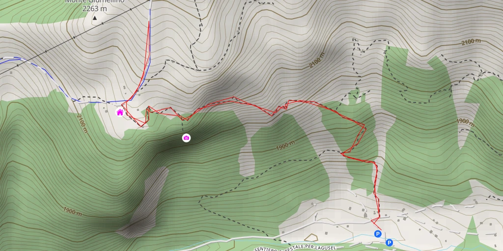 Carte de l'itinéraire :  Monte Giumellino