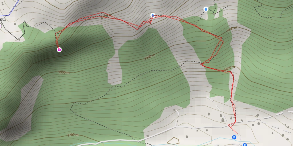 Map of the trail for Sentiero forestale per Lagusel