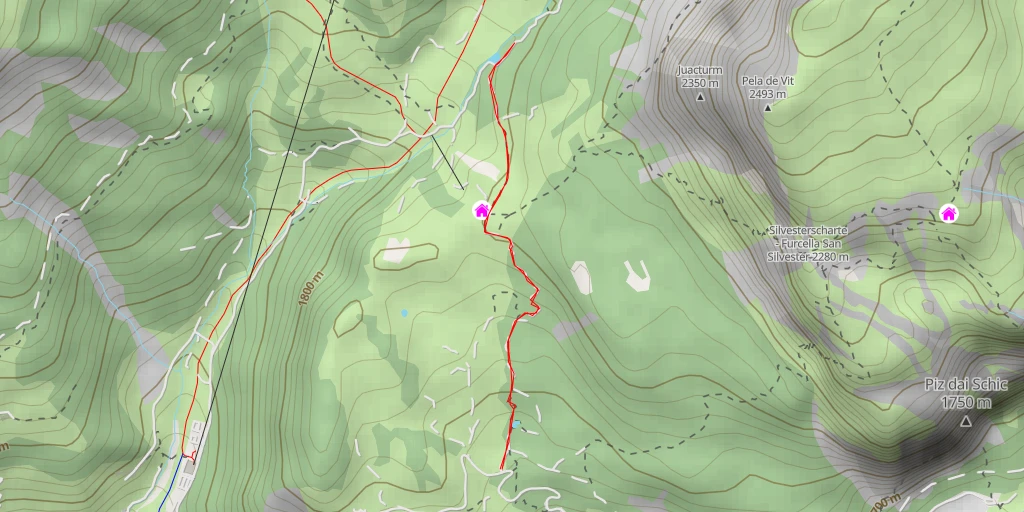 Map of the trail for Puent de Mëujena