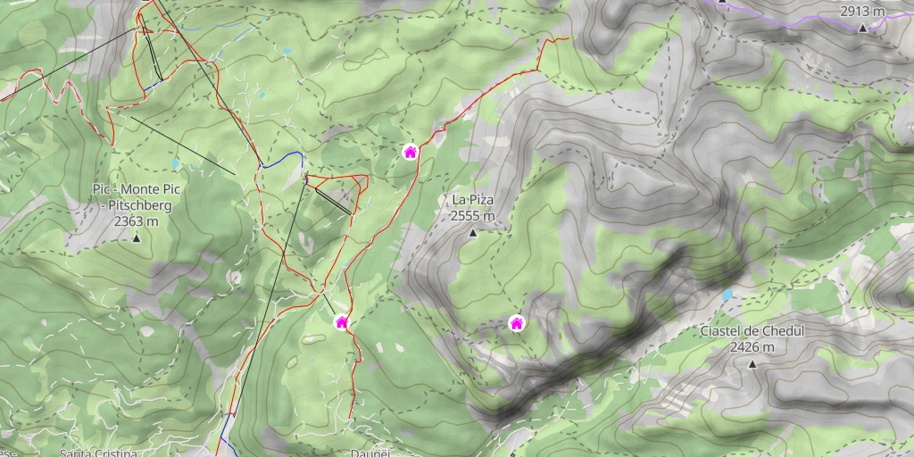 Map of the trail for Pitla Cansla