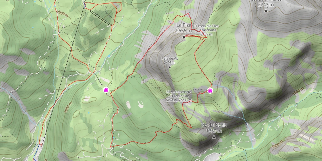 Carte de l'itinéraire :  La Piza