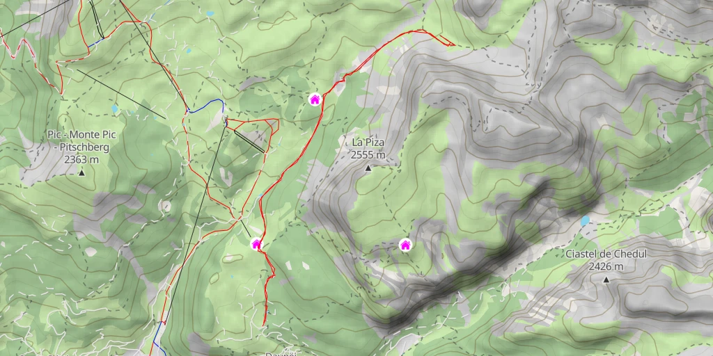 Map of the trail for Pino cembro / Pinus cembra / Limba