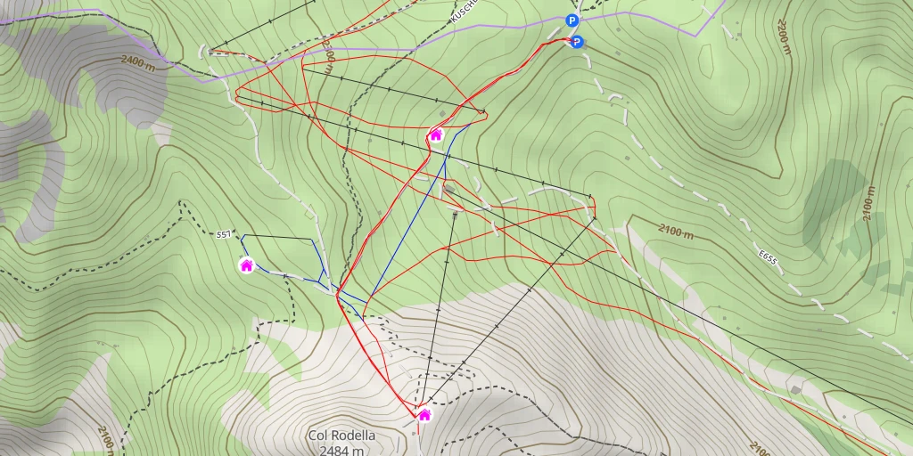 Map of the trail for Rifugio Des Alpes