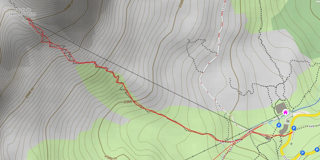 Carte de l'itinéraire :  Ütia Toni Demetz