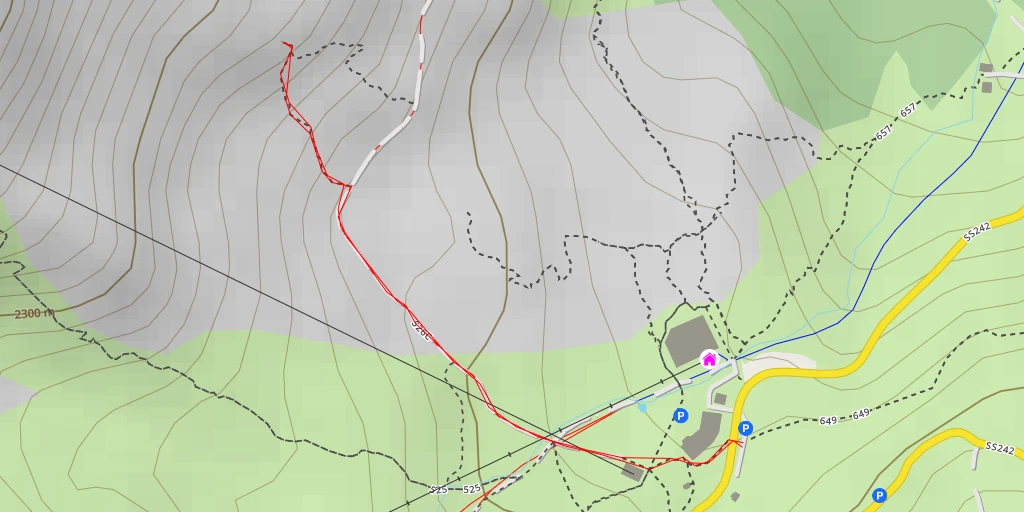 Map of the trail for Sasso Piccolo Cervin