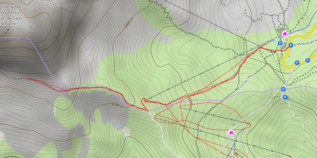 Carte de l'itinéraire :  Punta Grohmann - Grohmannspitze