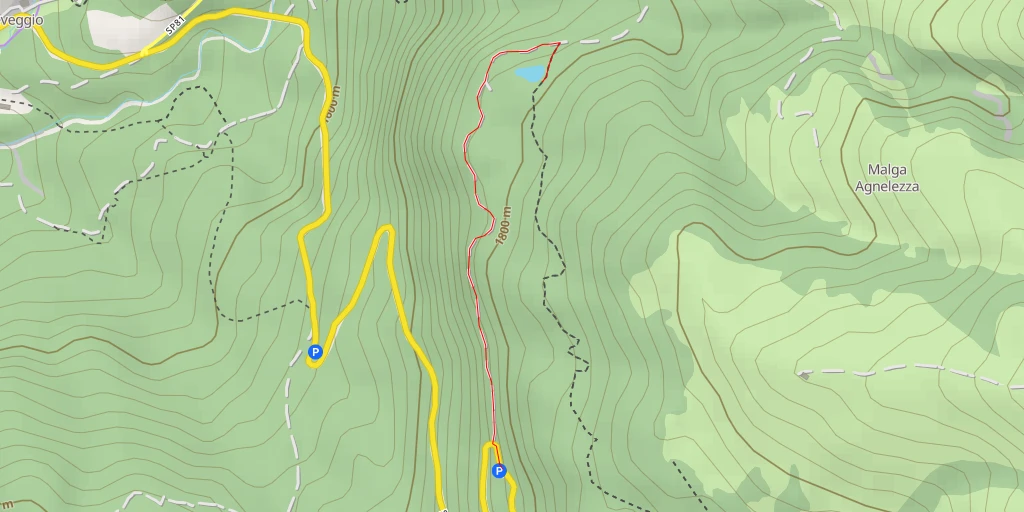 Carte de l'itinéraire :  Strada forestale Agnelezza