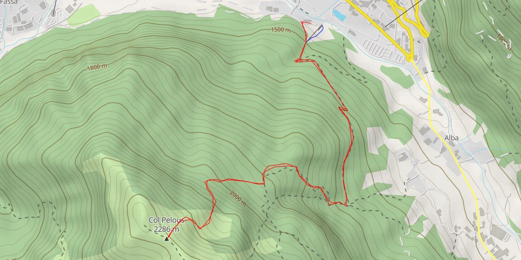 Carte de l'itinéraire :  Col Pelous