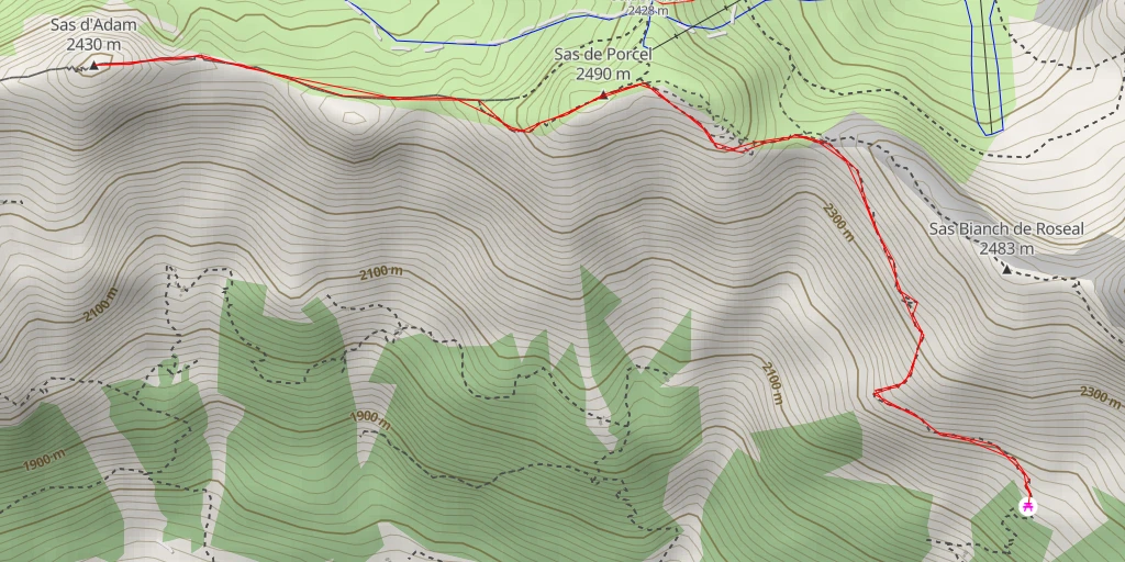 Carte de l'itinéraire :  Sas d'Adam