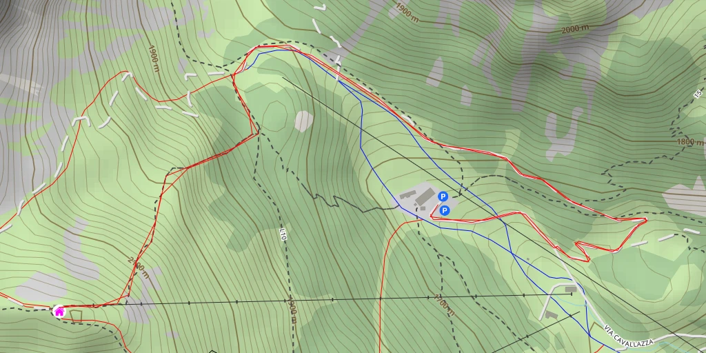 Map of the trail for Rifugio Punta Ces