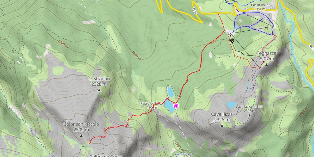 Carte de l'itinéraire :  Parco naturale Paneveggio - Pale di San Martino