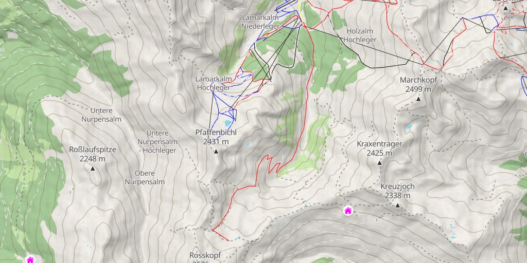 Map of the trail for Bergweg zum kleinen Gilfert - Fügenberg