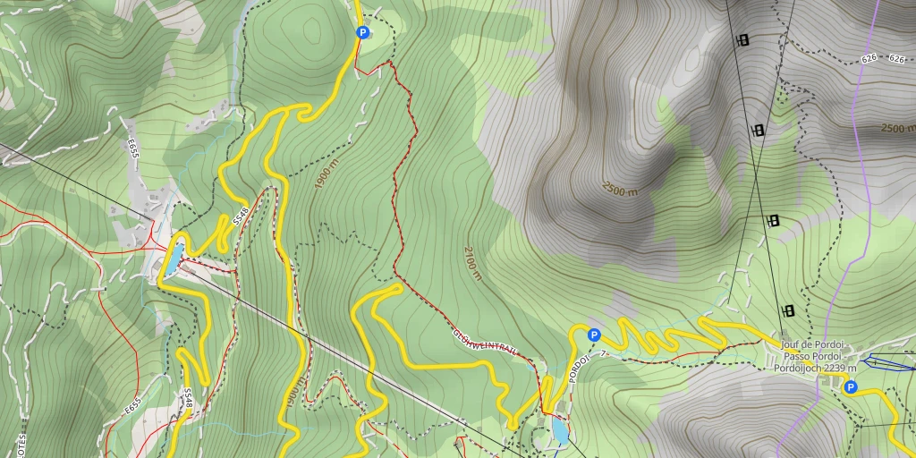 Map of the trail for Gonzaga - Strada Statale 48 delle Dolomiti