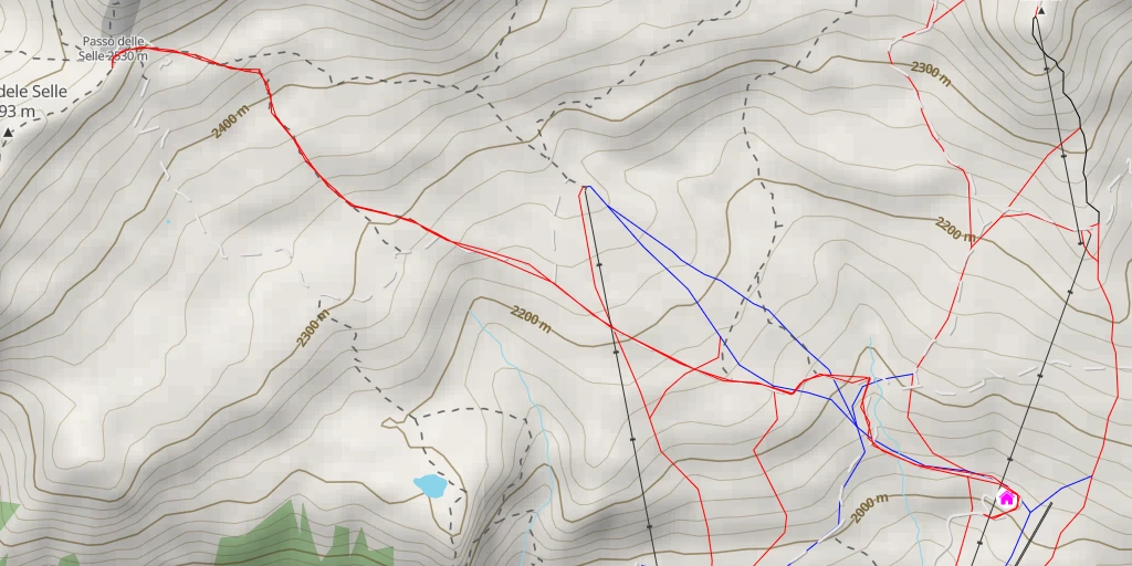 Carte de l'itinéraire :  Rifugio Passo delle Selle