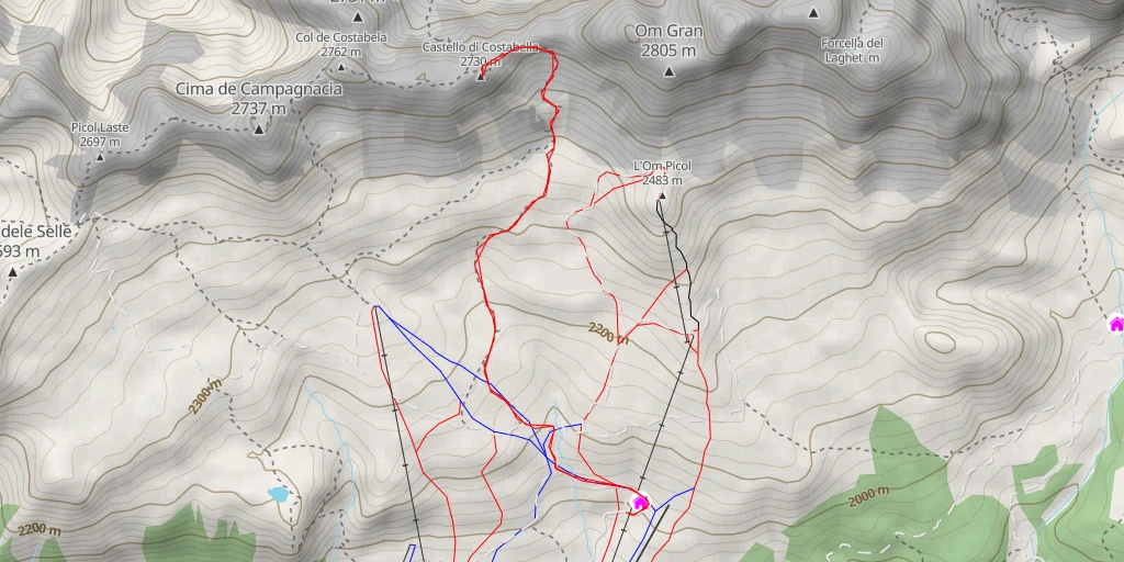 Map of the trail for Castello di Costabella