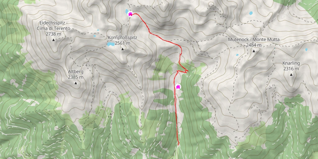 Carte de l'itinéraire :  Tiefrastenhütte