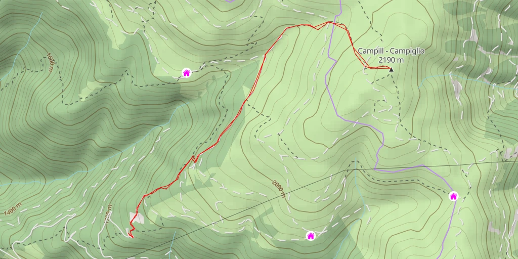 Map of the trail for Campill - Campiglio