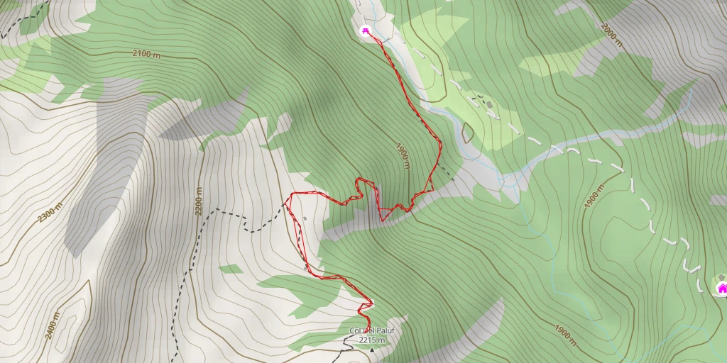 Carte de l'itinéraire :  Col Del Paluf