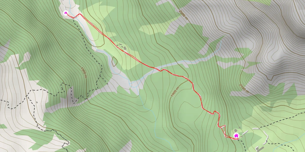 Map of the trail for Rifugio Contrin