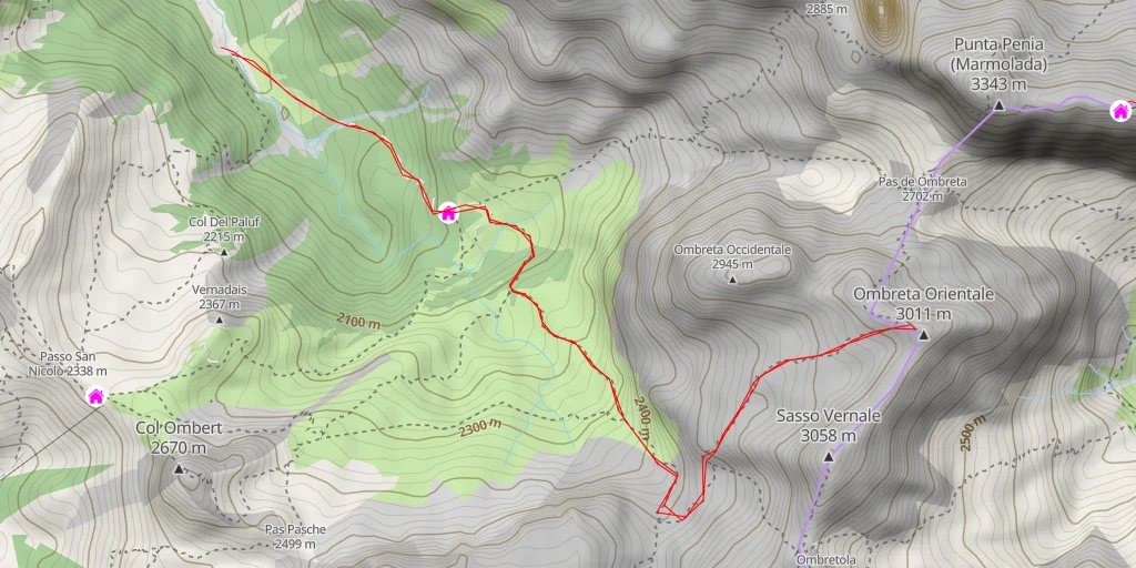 Map of the trail for Ombreta Orientale