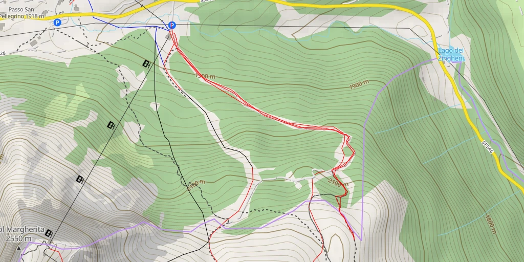 Map of the trail for Col Caviette