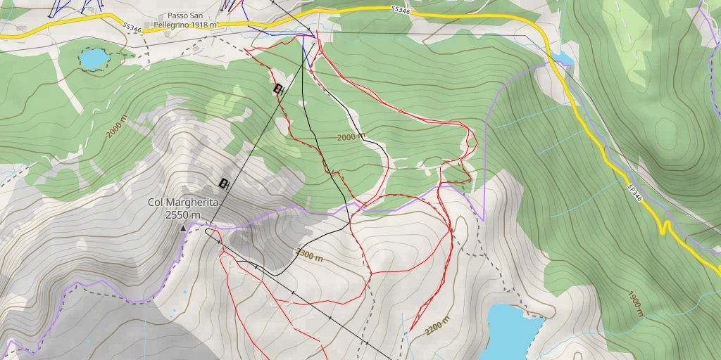 Map of the trail for Stazione Seggiovia Lago Cavia - Alta Via dei Pastori