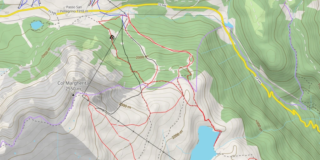 Map of the trail for Lago di Cavia