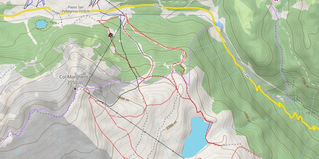 Map of the trail for Alta Via dei Pastori