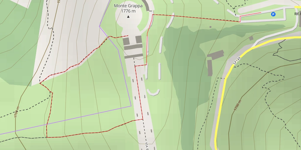 Map of the trail for Monte Grappa