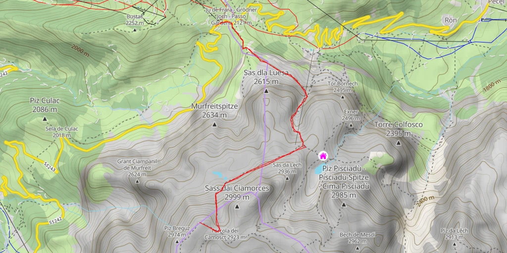 Map of the trail for Piz Rotic