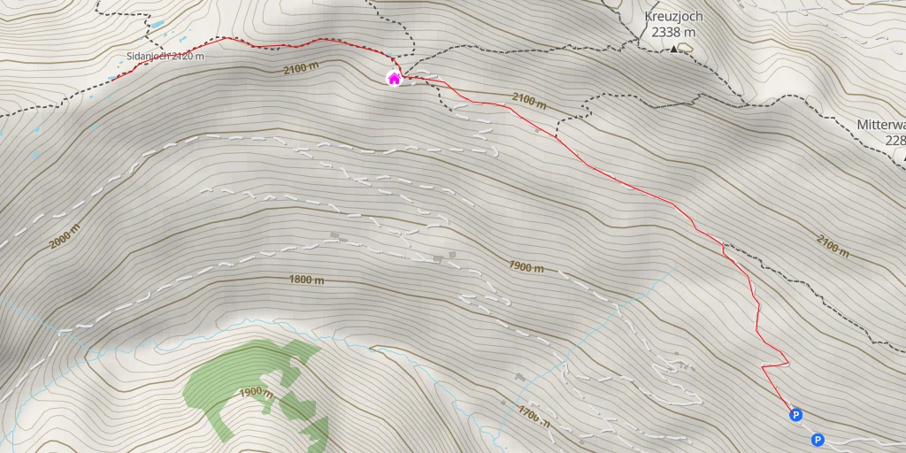 Map of the trail for Bergweg zum kleinen Gilfert - Fügenberg