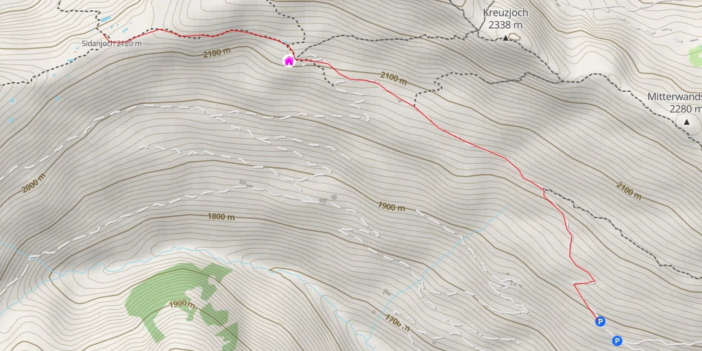 Map of the trail for Bergweg zum kleinen Gilfert - Fügenberg